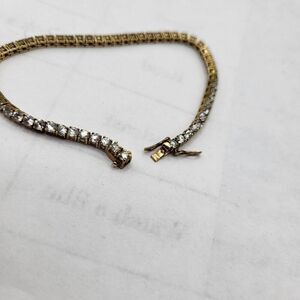 925 Gold Vermeil Prong Set Rhinsetone Bracelet